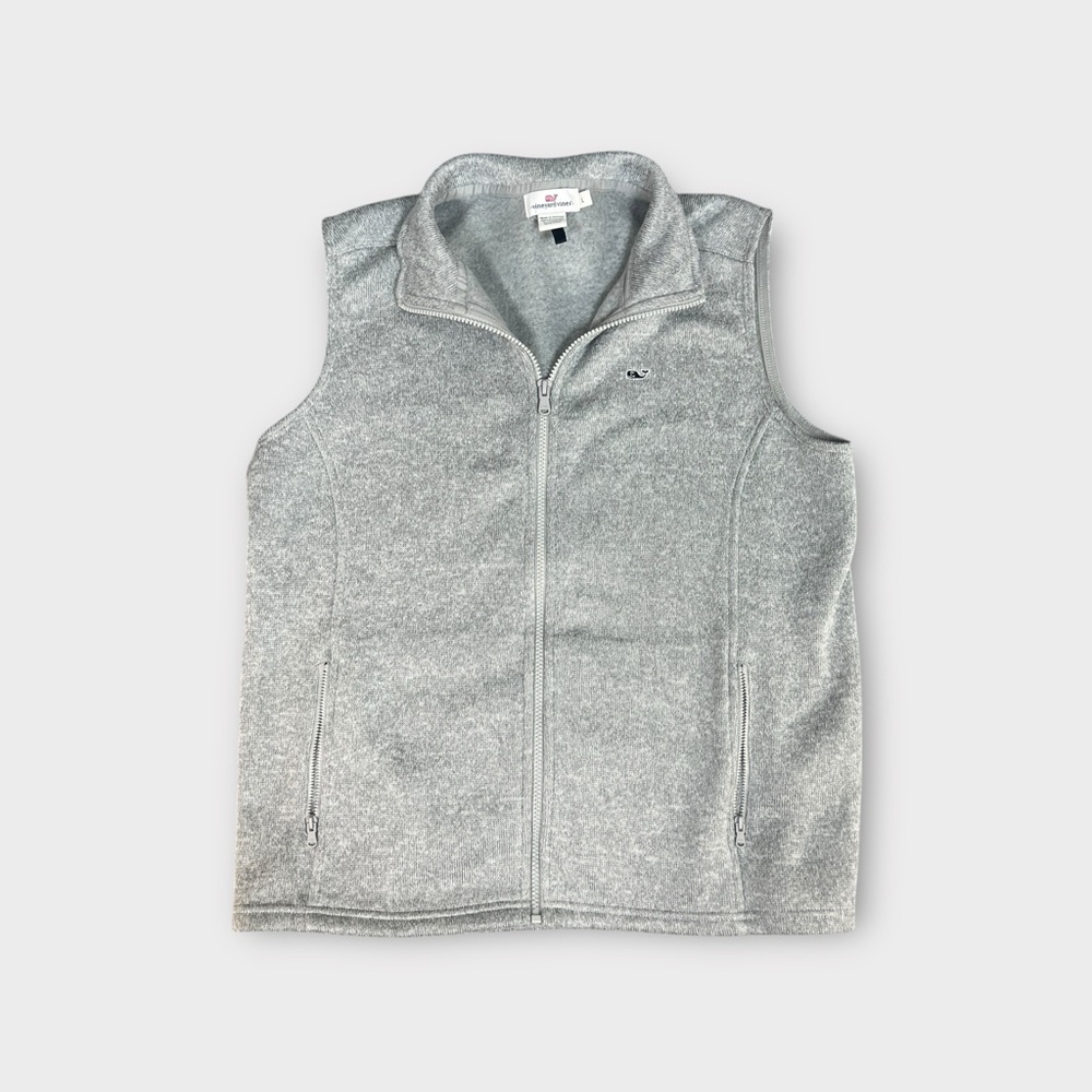 Vineyard Vines Grey Fleece Full zip Vest size L
